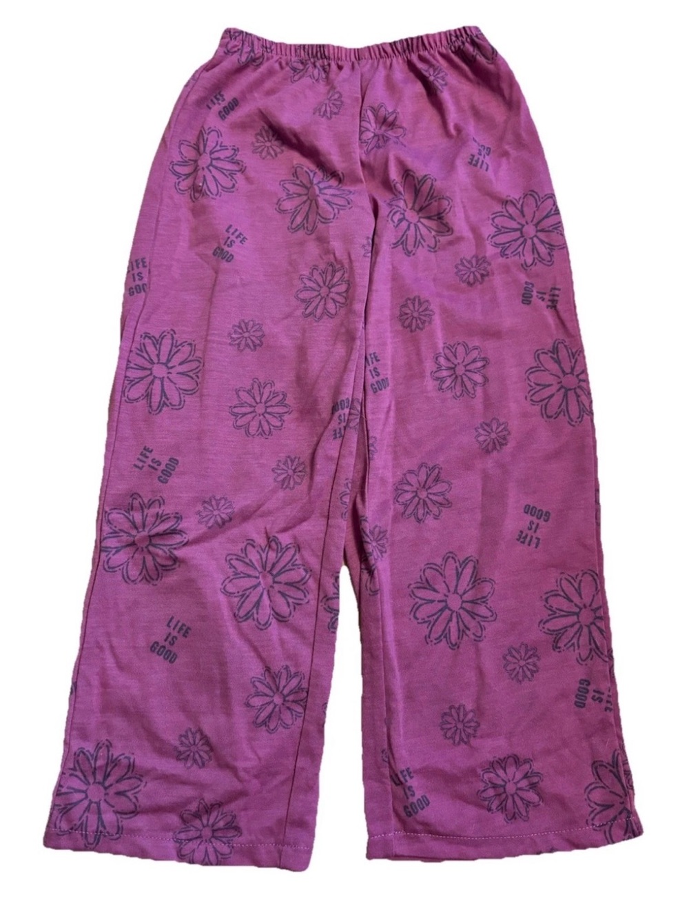 Life Is Good Girls Purple  Floral Pajama Bottoms - Size S (5/6) or L (10)
